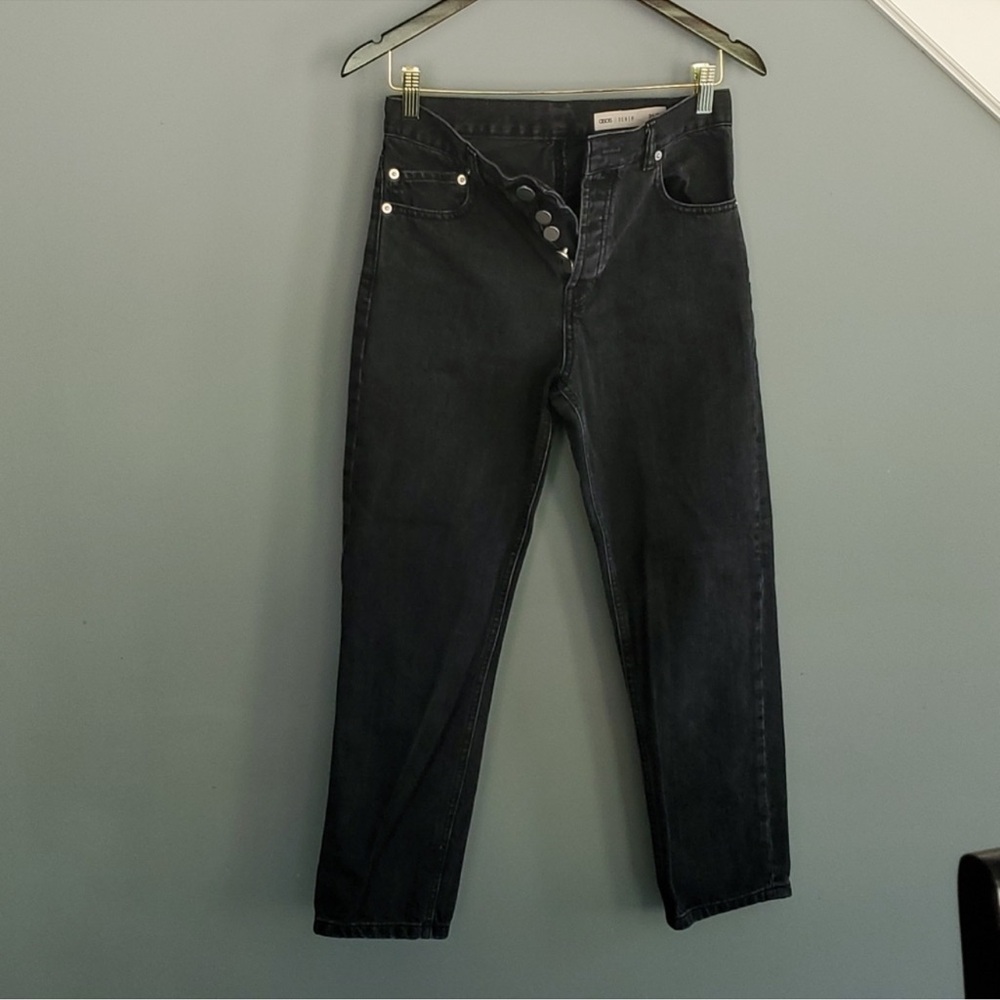 5/$25 ASOS Black Button Fly Straight Leg Jeans